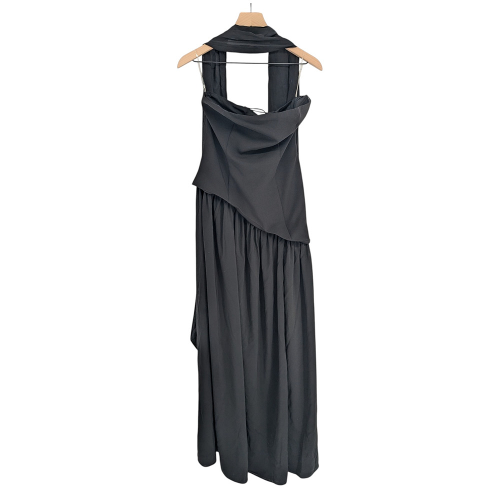 Babyboo Maliyah Black Strapless Scarf Maxi Dress Gown Size XL NWT - Picture 2 of 4
